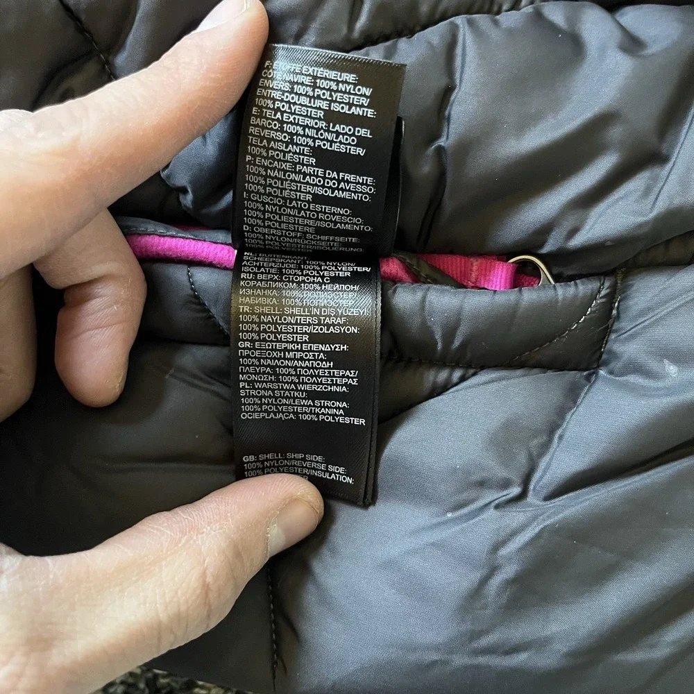 The North Face Girls Quilted Reversible Vest Pink Size L Polyester‎